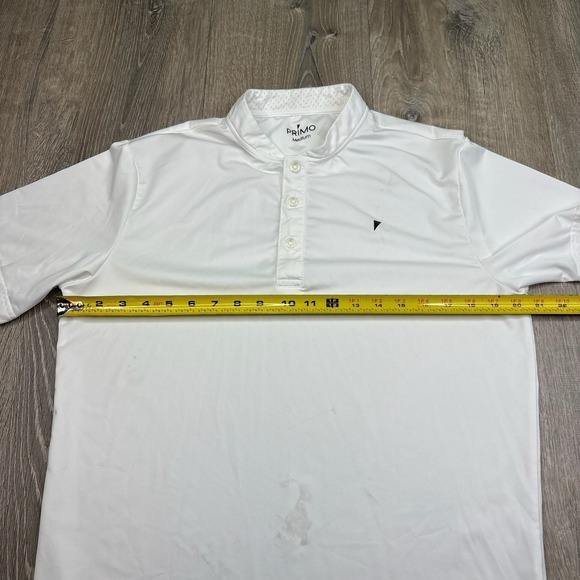 Primo Golf Polo Shirt Blade Collar Henley Performance White Short Sleeve Men's M - Picture 10 of 15